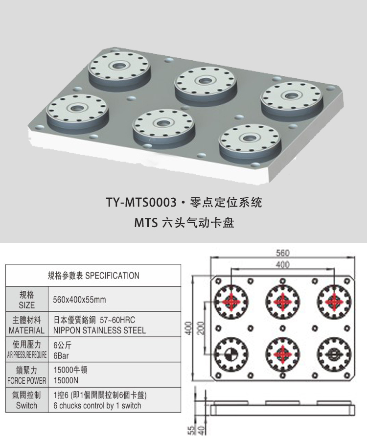 MTS零點定位夾具系統基礎板